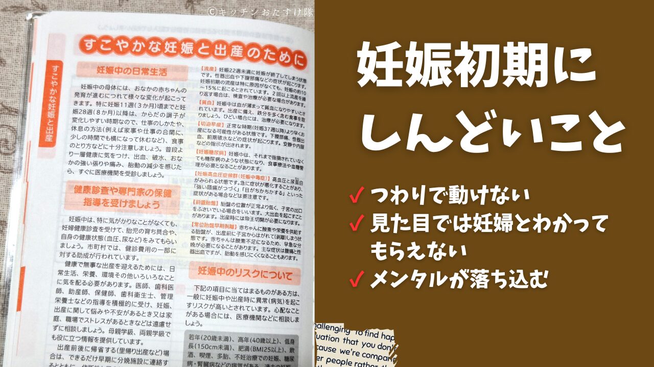 妊娠初期はこんなことがしんどい!