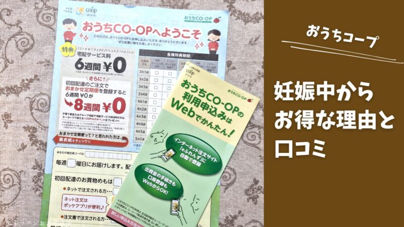 おうちコープが妊娠中からお得な理由と、口コミ