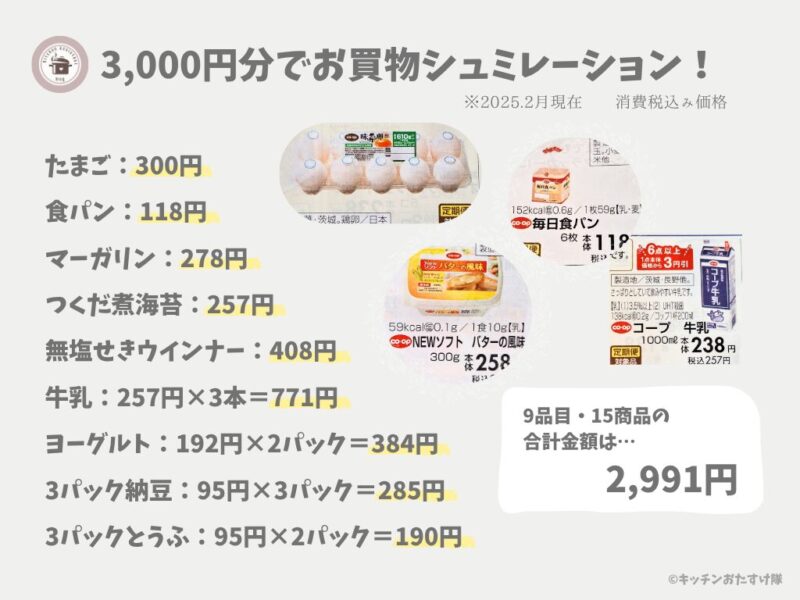 おうちコープの商品を3,000円分ピックアップしてみました！